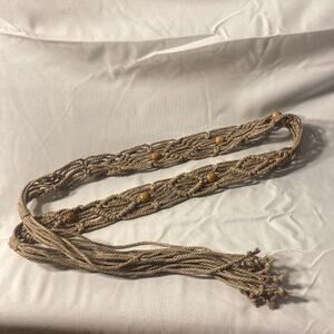 Macramé Tan/brown tie‎ belt